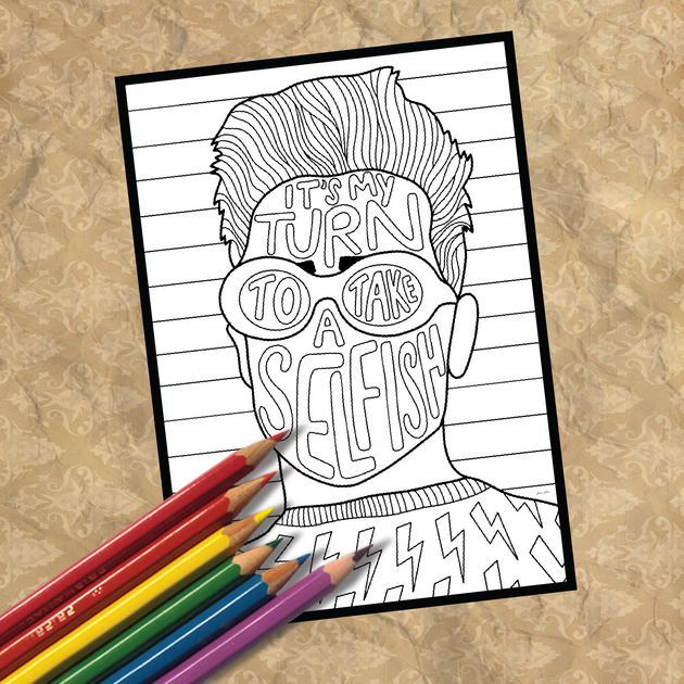 Schitt's Creek Inspired Colored Pencils & Coloring Pages Gift
