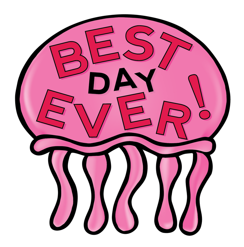 SpongeBob "Best Day Ever” Sticker Collection – (Set of 4 – 3” Die Cut Stickers)