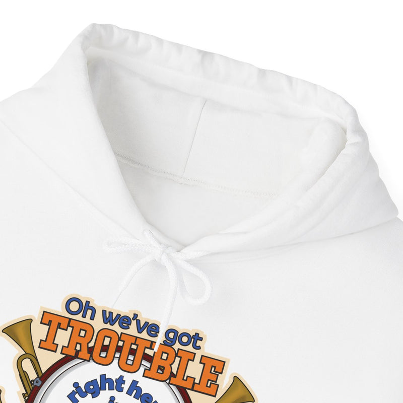 Coloring Broadway- Oh We've Got Trouble Right Here in River City Musical Theater Unisex Heavy Blend™ Hooded Sweatshirt