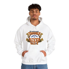 Coloring Broadway- Oh We've Got Trouble Right Here in River City Musical Theater Unisex Heavy Blend™ Hooded Sweatshirt