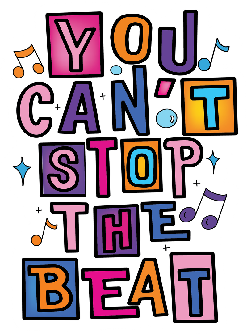 Hairspray "You Can't Stop the Beat” Sticker Collection – (Set of 4 – 3” Die Cut Stickers)