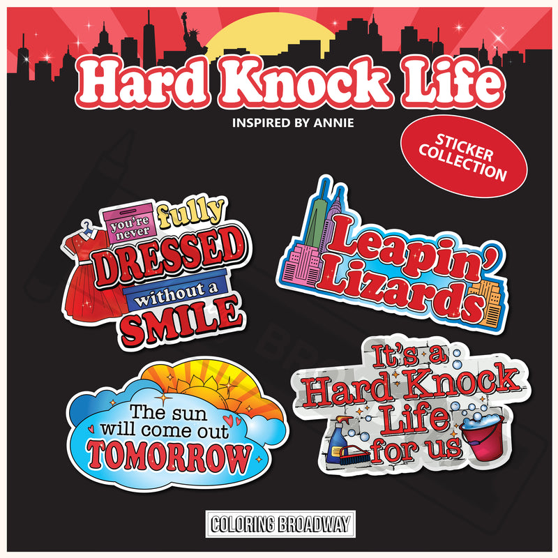 Annie "Hard Knock Life" Sticker Collection – (Set of 4 – 3” Die Cut Stickers)