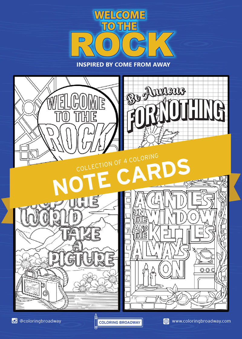 Come From Away "Welcome to the Rock" - NOTE CARDS
