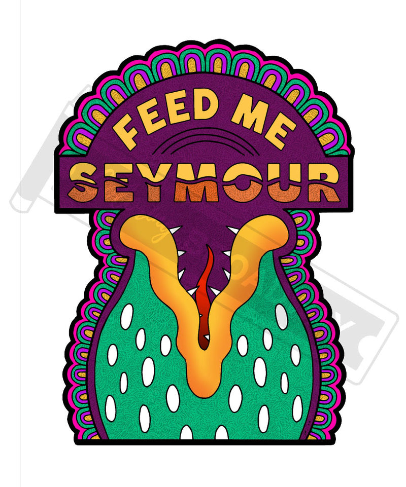 Little Shop of Horrors "Suddenly, Seymour” Sticker Collection – (Set of 4 – 3” Die Cut Stickers)