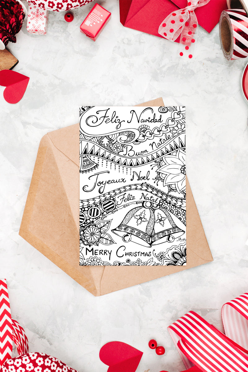 Christmas Coloring NOTE CARDS
