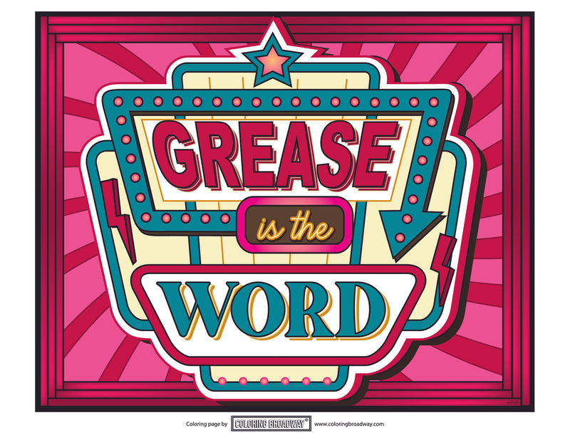 "Grease is the Word" - Colored Illustration ART PRINT (Unframed 8” x 10”)