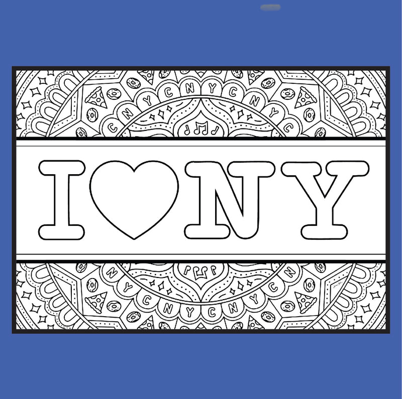 I Love New York - Coloring Postcards