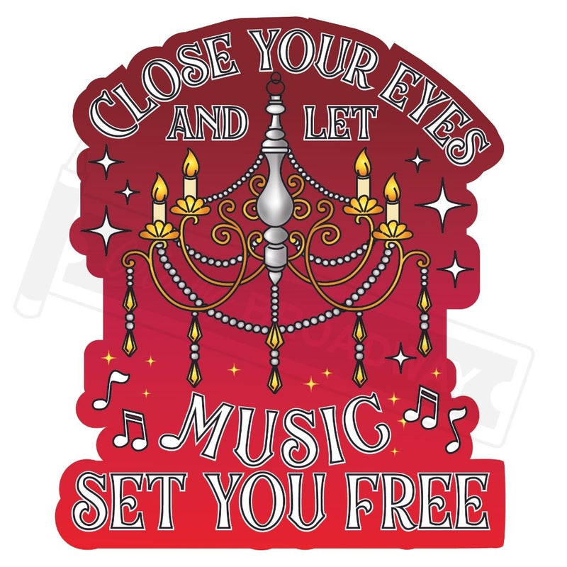 Phantom of the Opera "Let Your Fantasies Unwind" Sticker Collection – (Set of 4 – 3” Die Cut Stickers)
