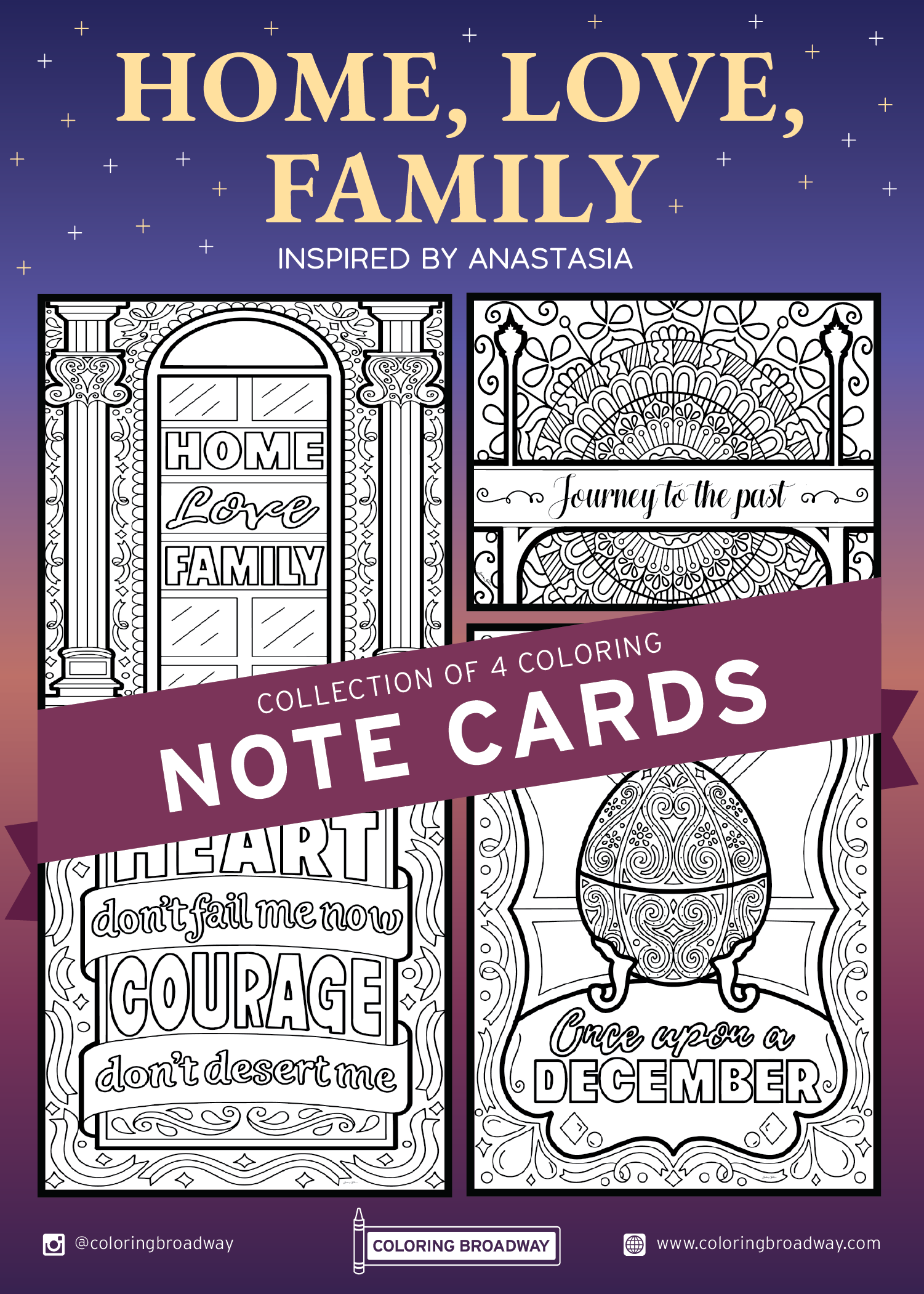 Coloring Pages, Postcards & Note Cards | Coloring Broadway