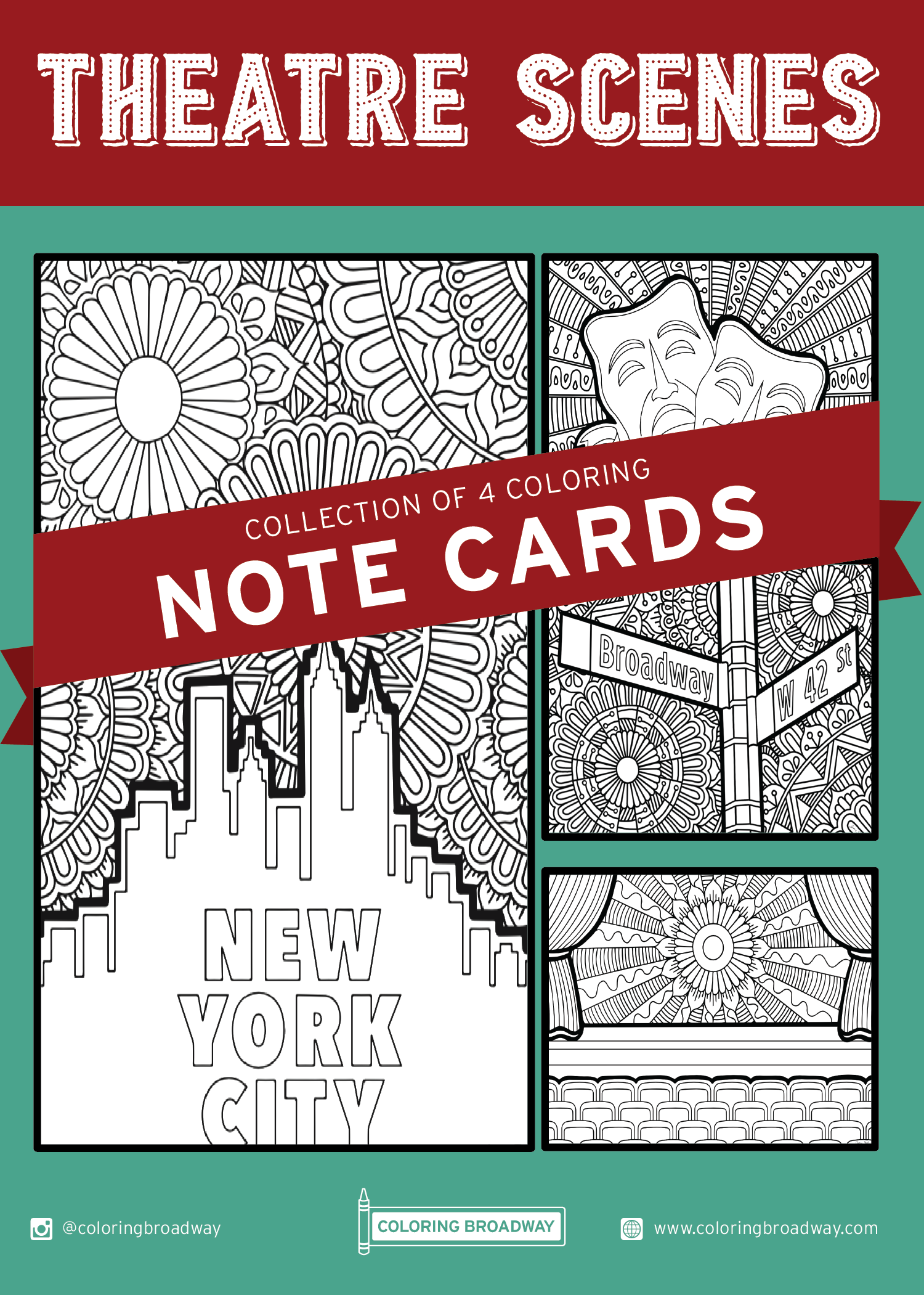 Coloring Note Cards | Coloring Broadway