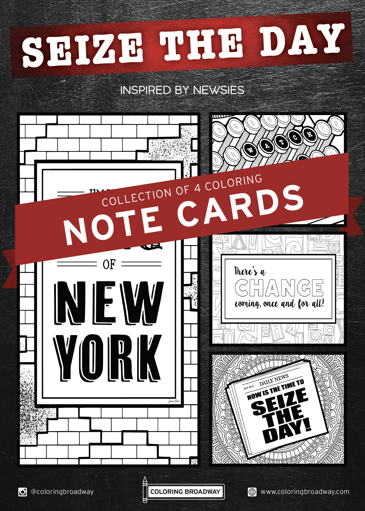 Coloring Note Cards | Coloring Broadway