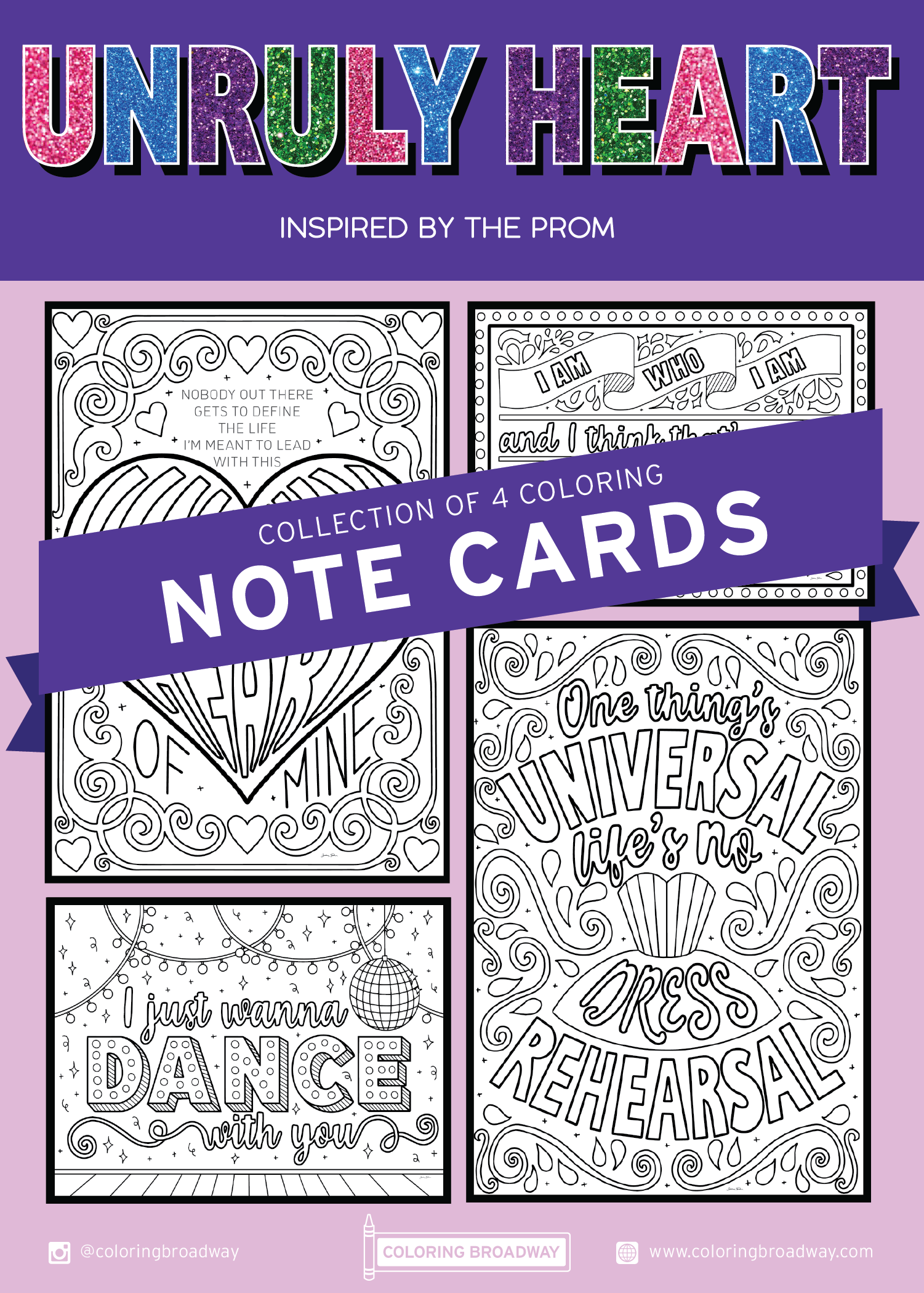 Coloring Note Cards | Coloring Broadway