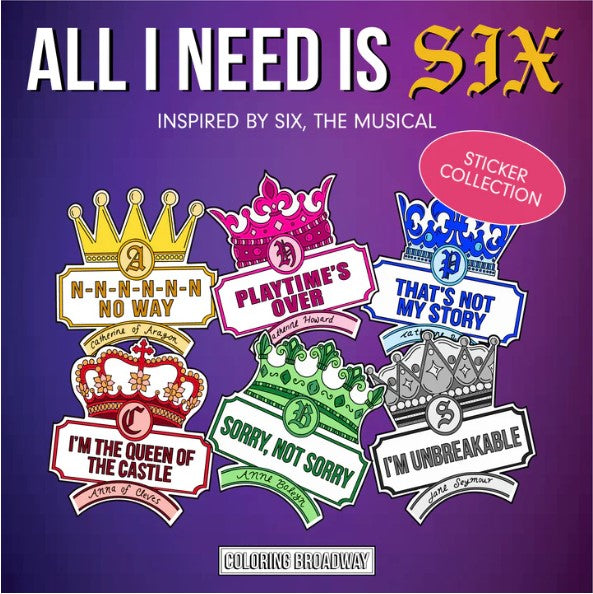 SIX "All I Need is Six" BUNDLE - POSTCARDS & QUEEN STICKERS BUNDLE