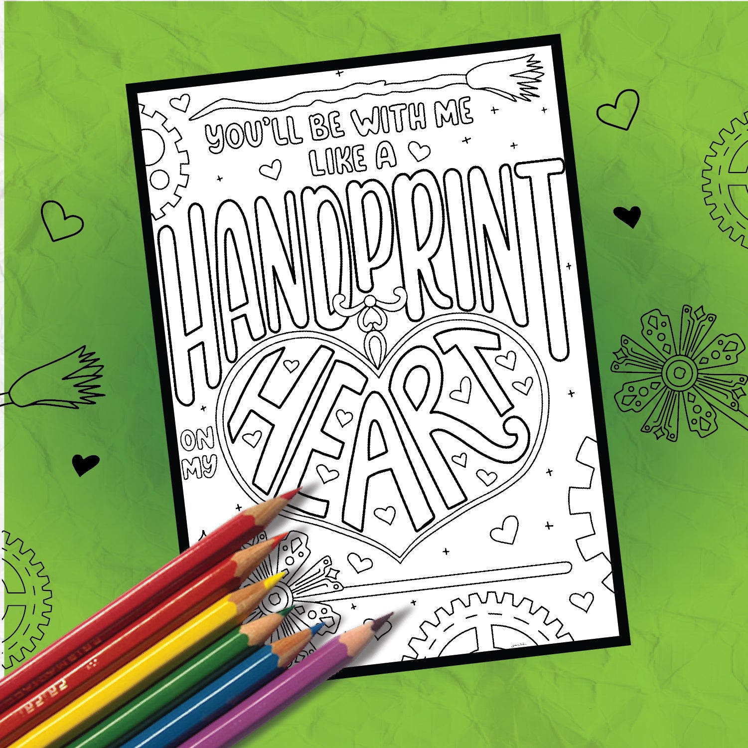 Hand Print Colour In Handprint Coloring Page
