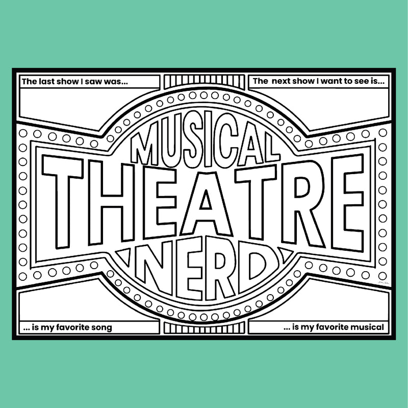 Theatre Nerds "I'd Rather Be At a Broadway Show" Collection - Coloring Postcards