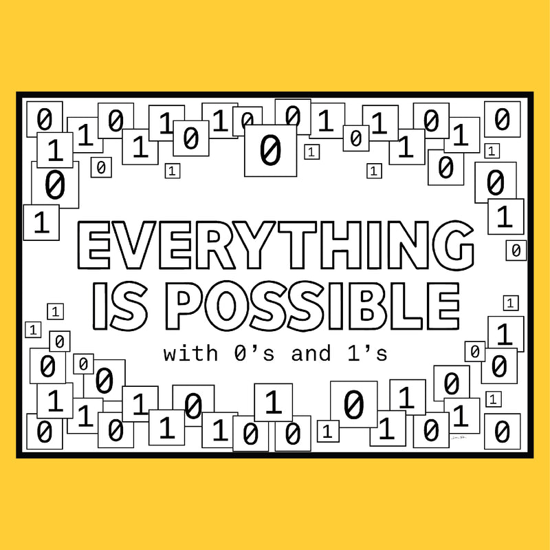 Emojiland "Everything Is Possible" Coloring Postcards