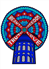 Truth, Beauty, Freedom, Love (Die Cut Sticker)