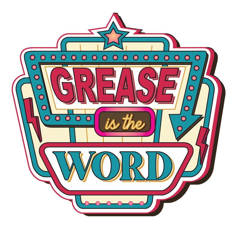 Grease "Grease is the Word” Sticker Collection – (Set of 4 – 3” Die Cut Stickers)